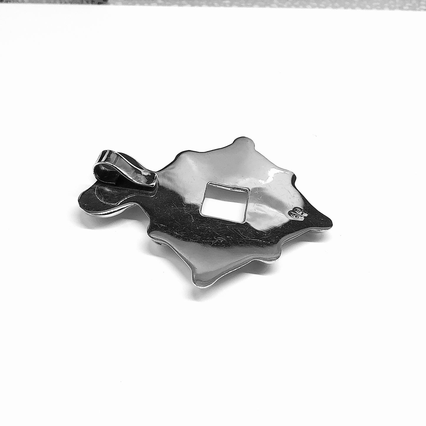 Big Modernist Style Sterling Silver Slide Pendant