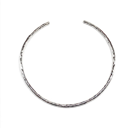Necklace - Hammered Bangle Style Choker - Sterling Silver Collar Necklace - Womens Estate 16 inch Choker Necklace