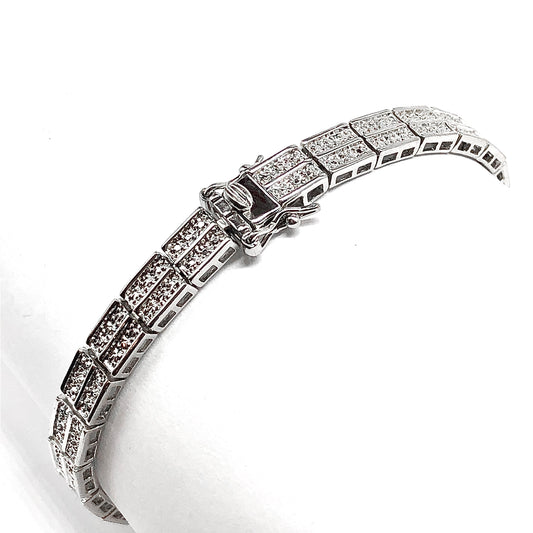 Tennis Bracelet - 7.5in Track Link Bracelet - 925 Sterling Silver Bracelet