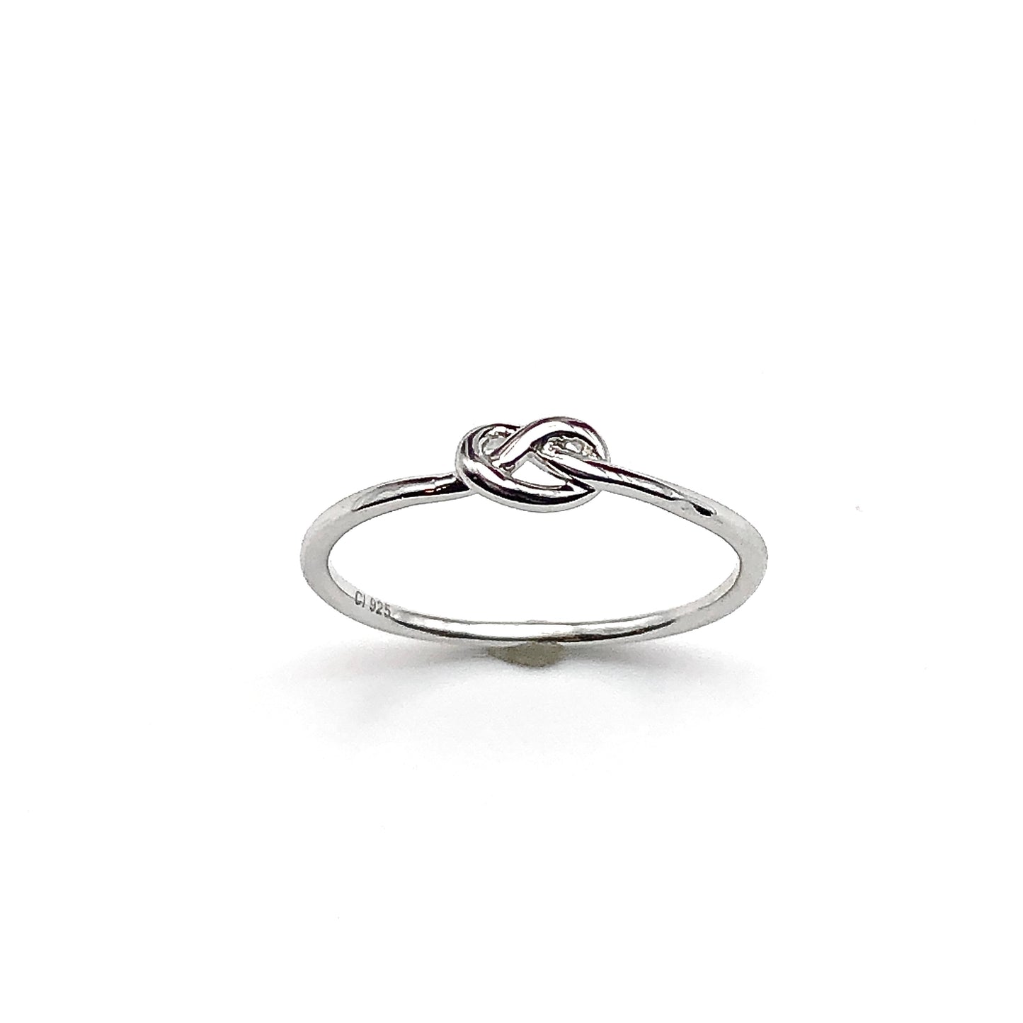 Sterling Silver Ring, sz7.25 Dainty Celtic Love Knot Design Thin Style Band Ring