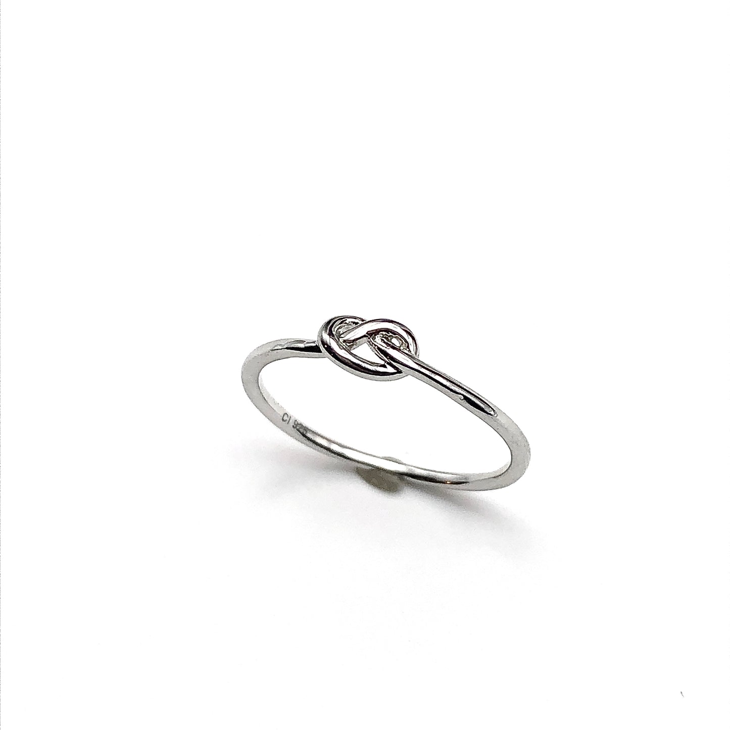 Sterling Silver Ring, sz7.25 Dainty Delicate Style Love Knot Design Thin Band Ring