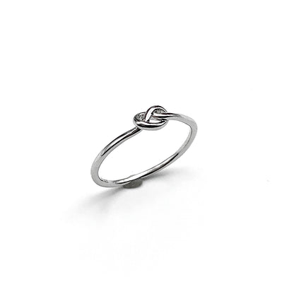 Sterling Silver Ring, sz7.25 Dainty Pretzel Style Love Knot Design Thin Band