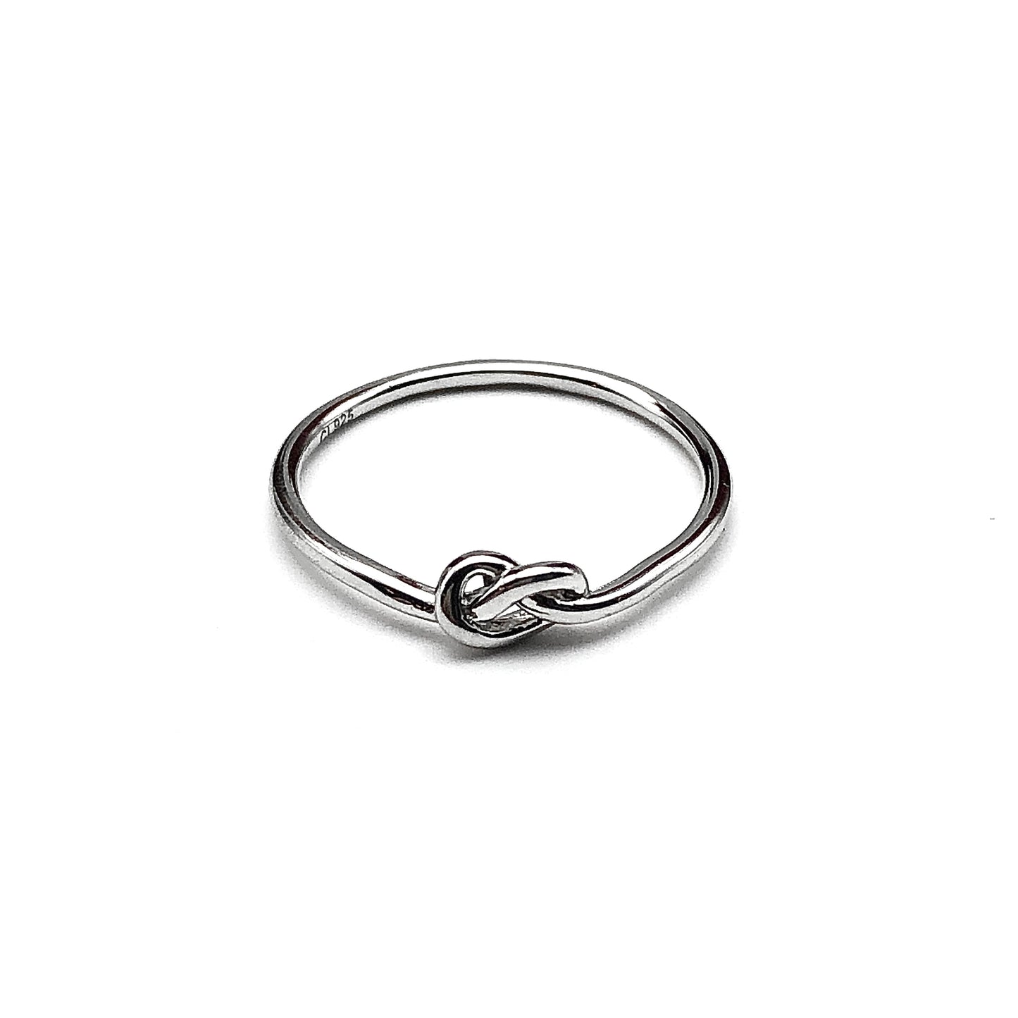 Sterling Silver Ring, sz7.25 Dainty Pretzel Style Love Knot Design Thin Band