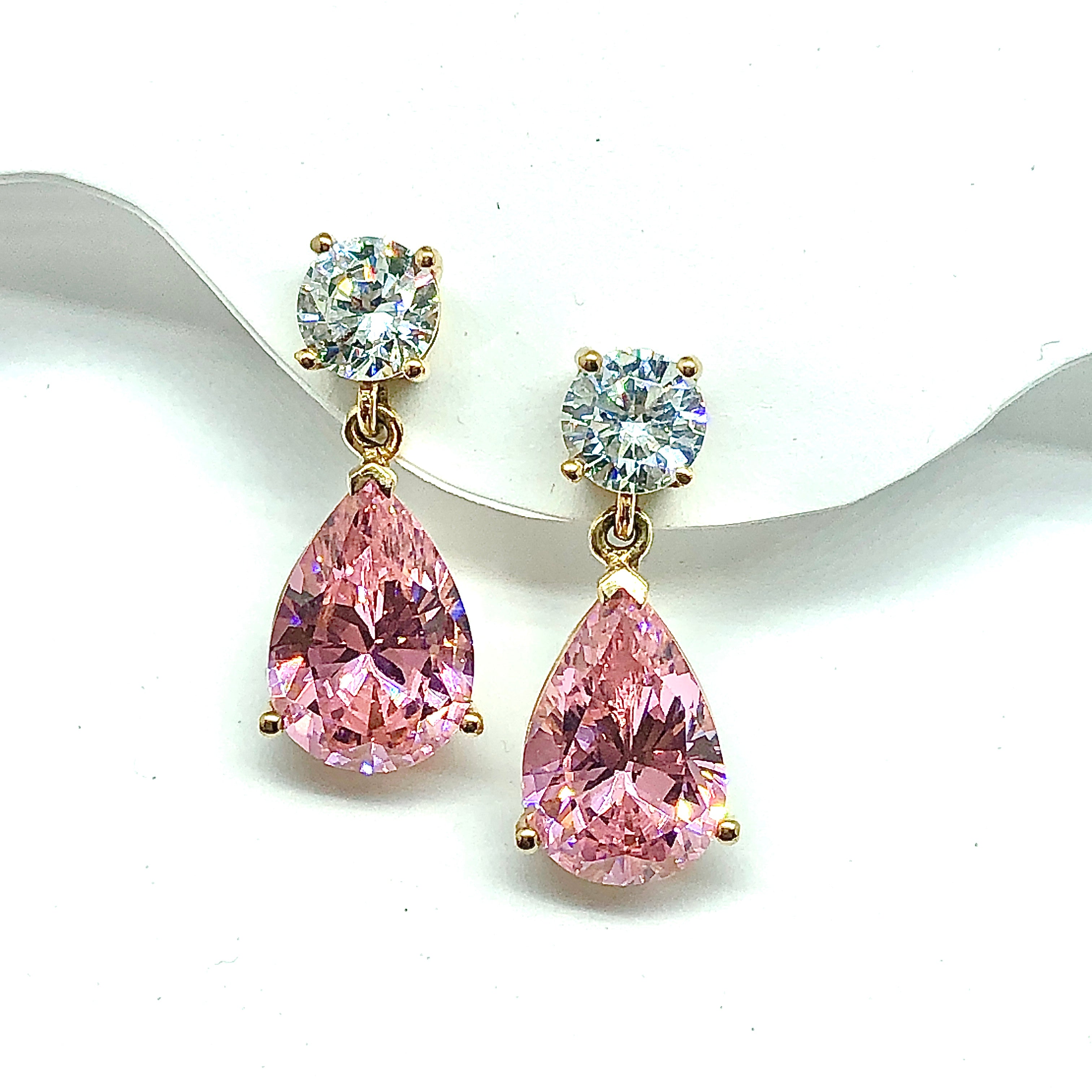 Lds. 18 Karat White Gold Floating Round Diamond Double Halo Drop Earrings –  Stephen Wiseley Jewelers