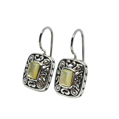 Sterling Silver Pearl Earrings - Latch back Style Drop Earrings