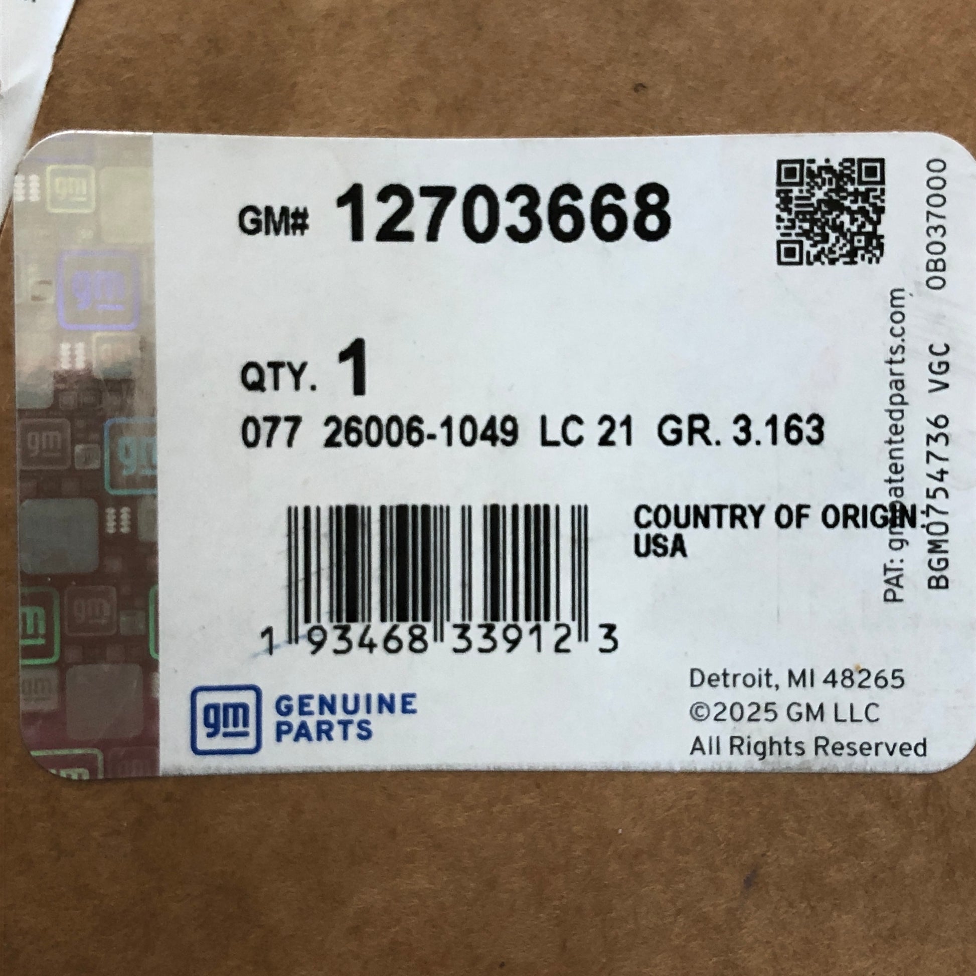 Chevy GMC Cadillac Fuel Feed Lines ACDelco OE GM part 12703668