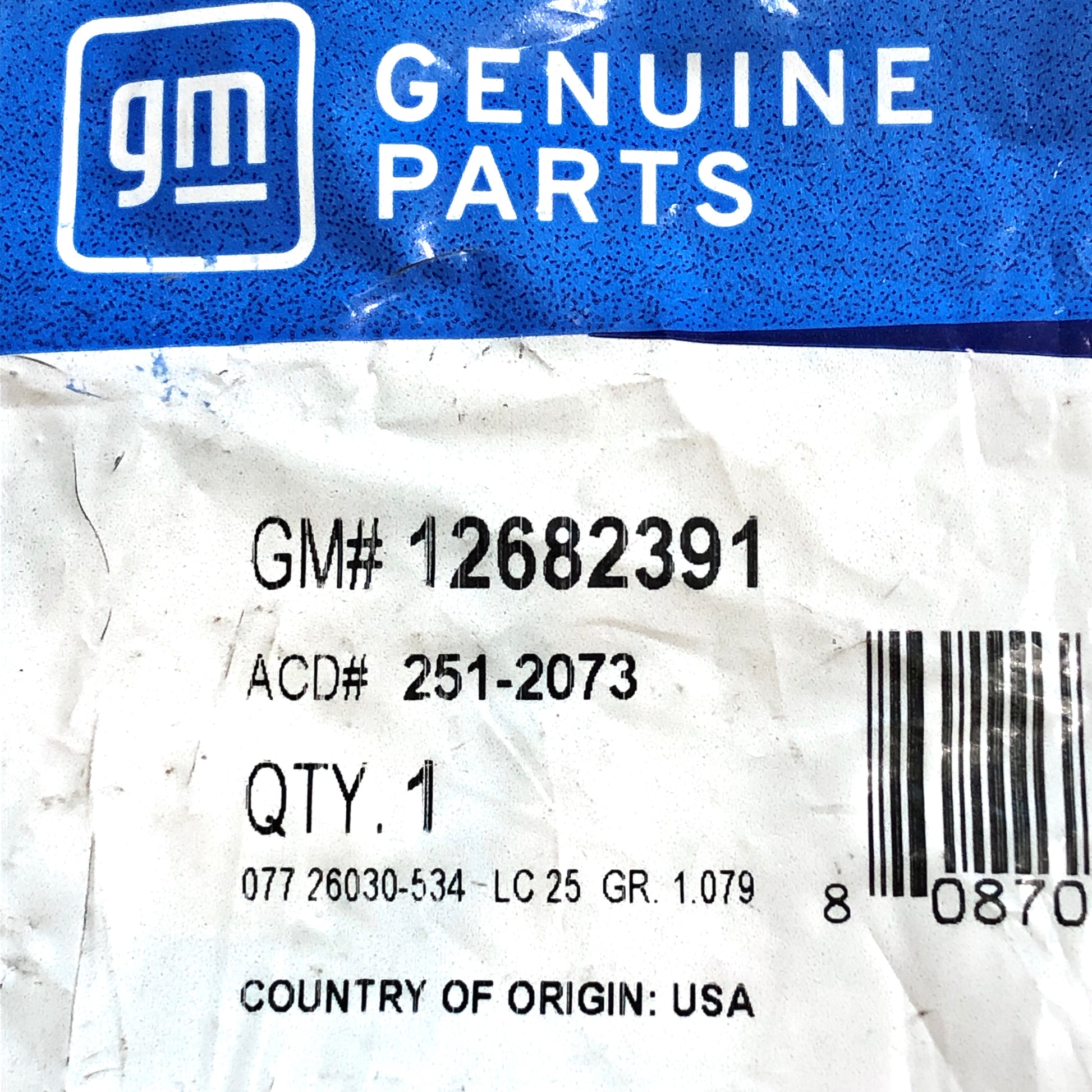 2020-2026 Chevy LCF 4500 Water Pump Gasket, 2018-2026 GMC Savana 2500, 3500 OE GM Water Pump Gasket part #12682391