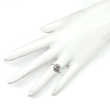Silver Rings | Womens Petite Sterling Filigree Flower Design Amethyst Stone Ring 5 | Discount Estate Jewelry website online at Blingschlingers.com