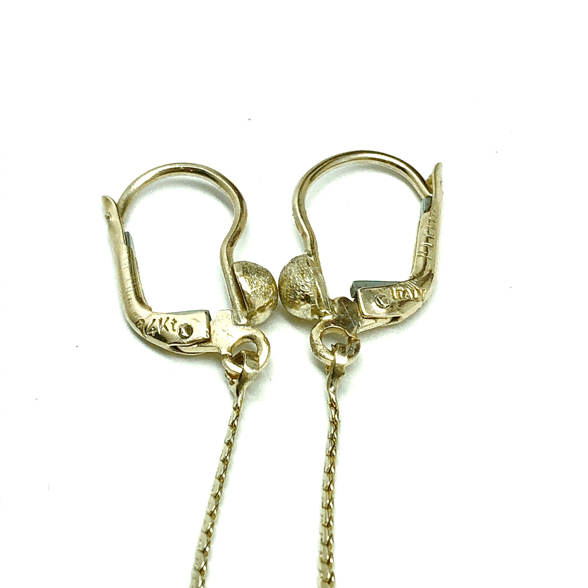 Dangle Earrings | Womens 14k Yellow Gold 2" Long Drop Earrings | Discount Jewelry