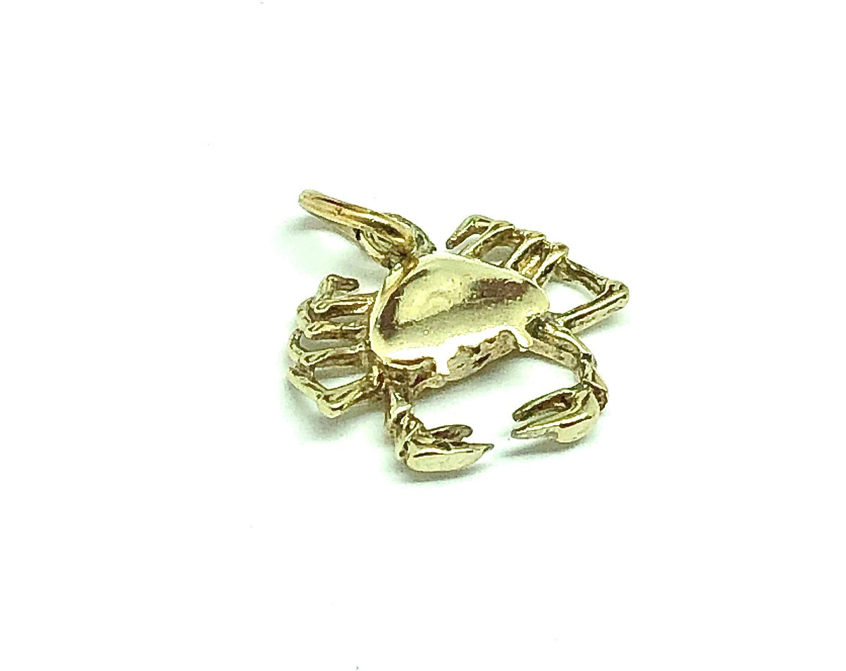 For Sale | Cute Gold Sterling Silver Nautical Crab 3-D Charm