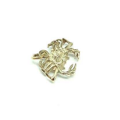 Low Cost Estate Jewelry - Cute Gold Sterling Silver Nautical Crab 3-D Charm