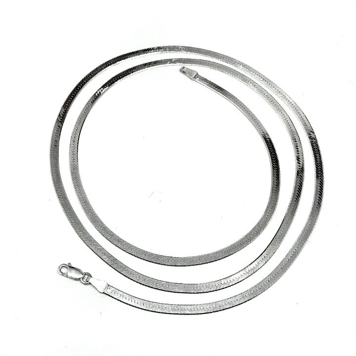 Herringbone Necklace 30.25" Sleek 3.2mm Sterling Silver Chain
