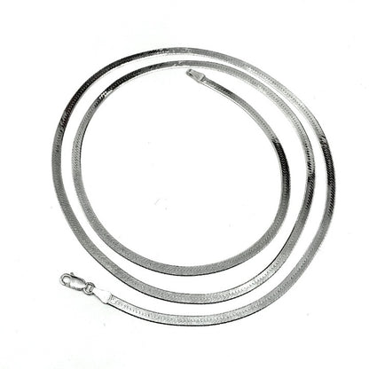 Herringbone Necklace 30.25" Sleek 3.2mm Sterling Silver Chain