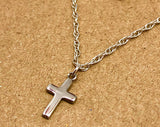 New to You Jewelry - Sterling Silver 13.75" Dainty Station Cross Charm Necklace Womens to Kids