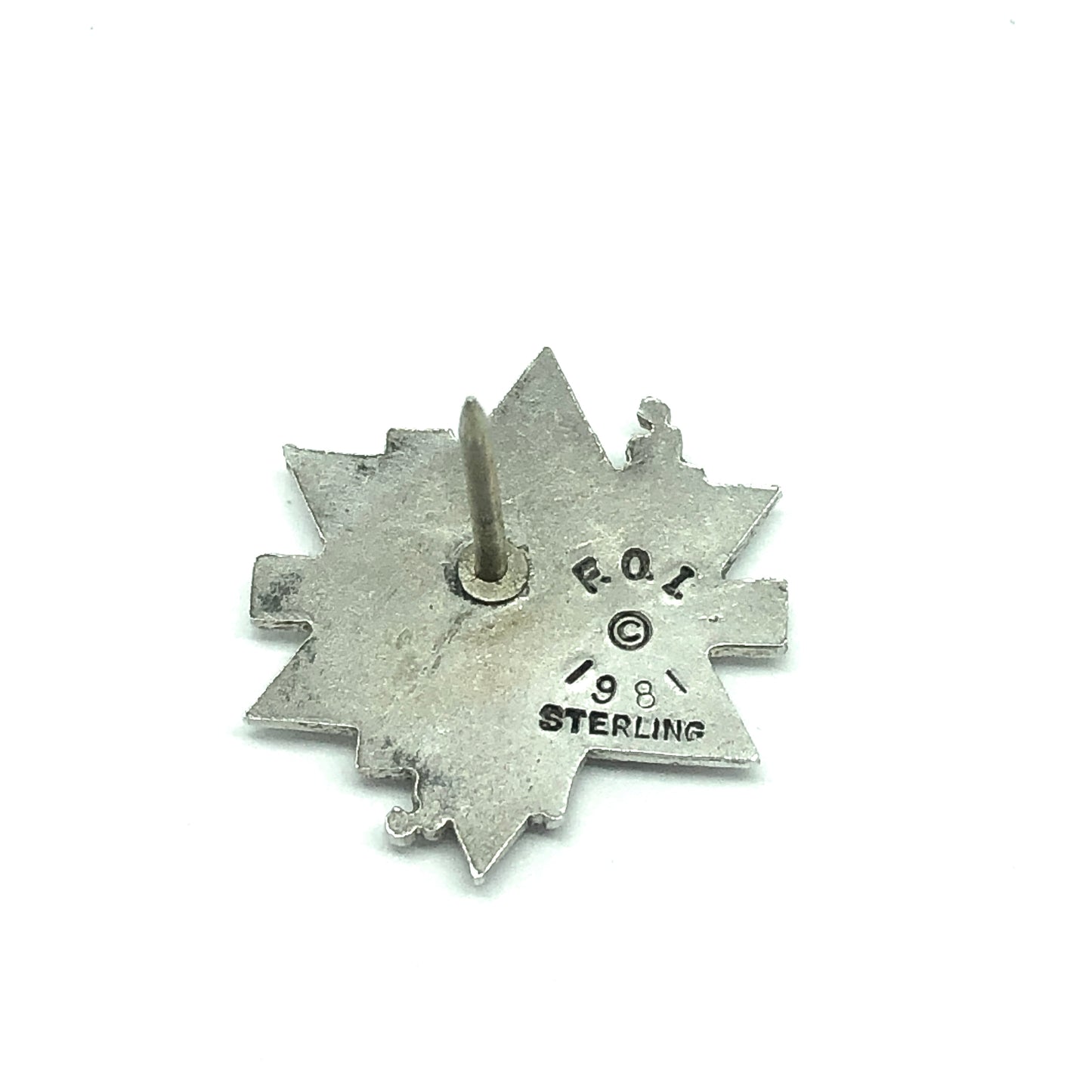 Vintage Sterling Silver Crown Cross Brooch / Lapel Pin / Tietack | Blingschlingers