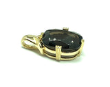 Jewelry > Pendants | 14k Gold Simple Victorian Lily Design Smoky Topaz Pendant - Blingschlingers Jewelry online