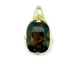 Jewelry > Pendants | 14k Gold Simple Victorian Lily Design Smoky Topaz Pendant 