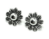 Pre-owned Jewelry - Womens Sterling Silver Delightful Domed Sunflower Earrings