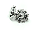 Blingschlingers Estate Jewelry - Womens Sterling Silver Delightful Domed Sunflower Earrings
