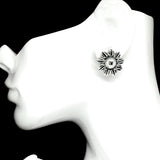 Blingschlingers Estate Jewelry - Womens Sterling Silver Delightful Domed Sunflower Earrings