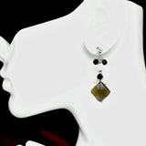 Estate Jewelry - Womens Sterling Silver Captivating Smoky Quartz Pearl Beaded Dangle Earrings
