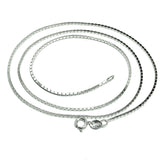 Necklace | Womens Luscious 18" Sterling Silver 1mm Sleek Italian Box Chain Necklace