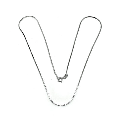 Necklace | Womens Luscious 18" Sterling Silver 1mm Sleek Italian Box Chain Necklace