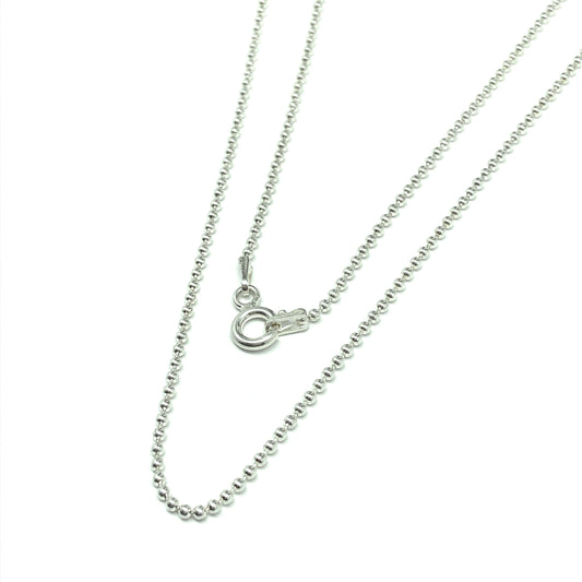 Sterling Silver Necklace, 20" 1.57mm Bead Ball Link Chain Necklace