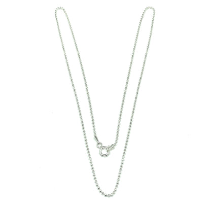 Necklace - Womens 20" Sterling Silver 1.57 mm Bead Ball Chain Necklace