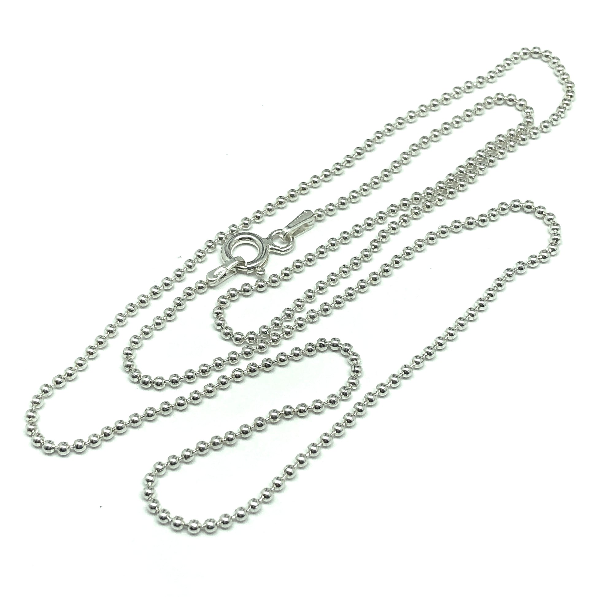 Beaded Disco Chain Necklace in Sterling Silver Sterling Silver / 16