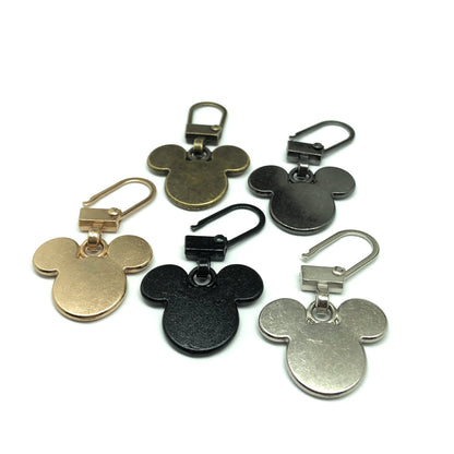 Mickey Mouse Silhouette Charm - Rustic Gold,  Zipper Pull Charm for Repair or Add Decorative Disney Flair to Shoes, Purse, Bags, Totes & More