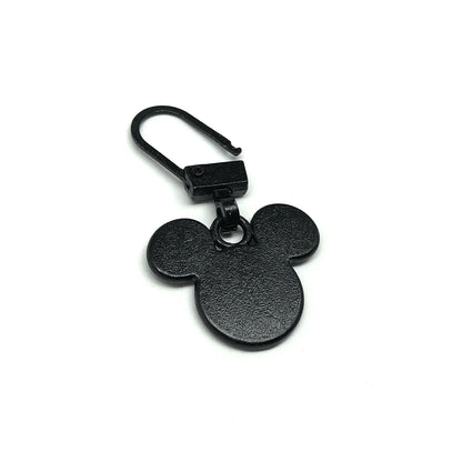 Zipper Pull Repair Charm - Mickey Mouse Silhouette Zipper Repair Charm Rustic Black - add Decorative Disney Flair to Shoes, Purses, Keychains | Accessories