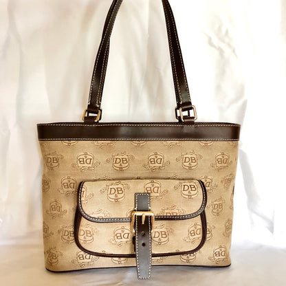 Authentic Dooney & Bourke Donegal Collection Leather Signature Shoulder-Bag Tote-bag Handbag