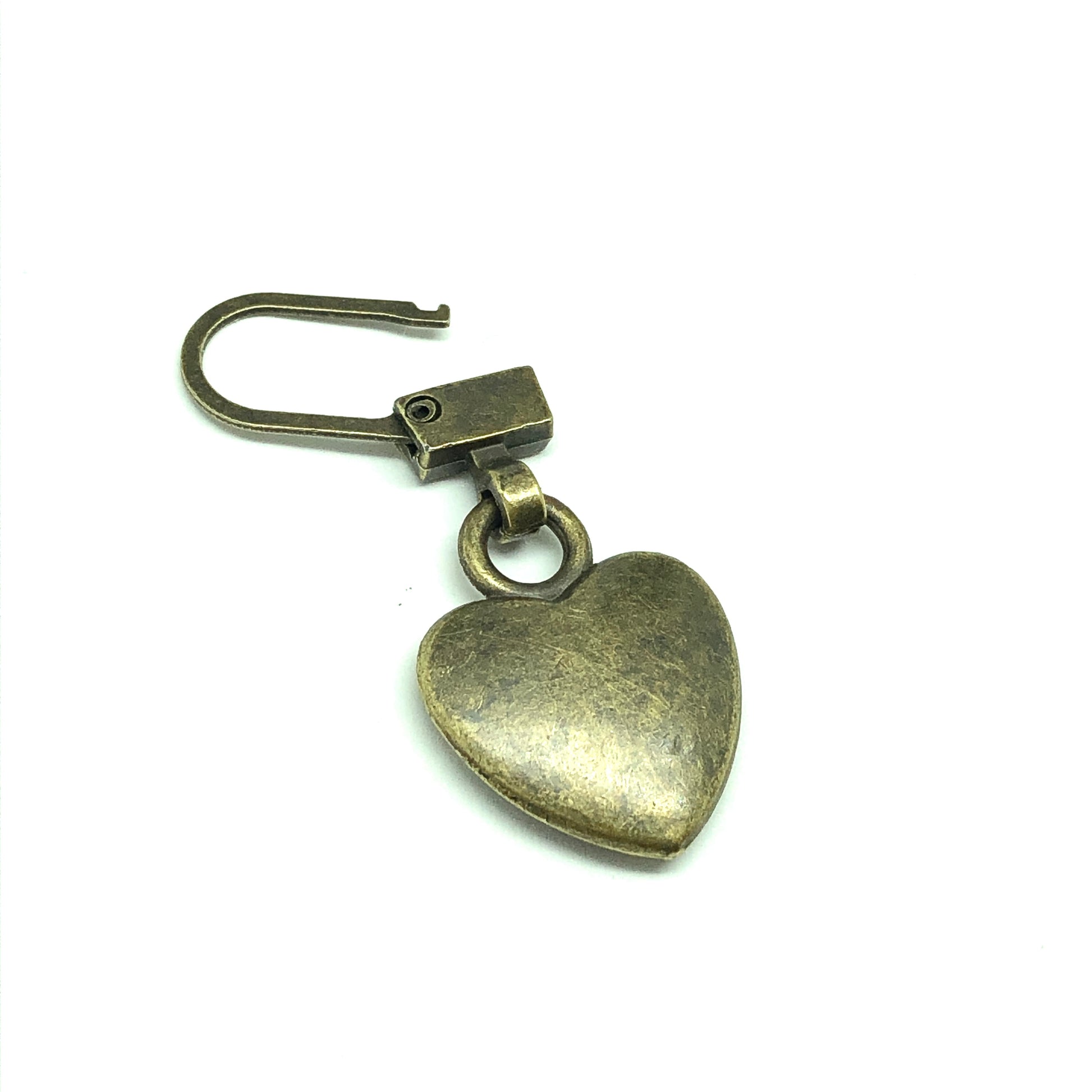 Zipper Repair Charms  Rustic Silver Heart Fix a Zipper Pull Charm