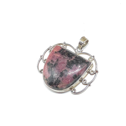 Unique Ruby Zoisite Sterling Silver Focal Pendant