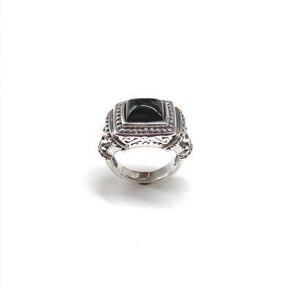 Sterling Silver Black Stone Statement Ring Sz7