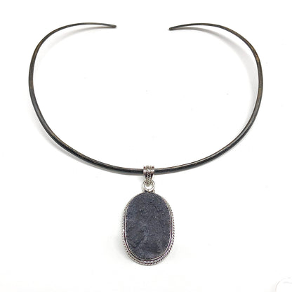 Druzy Crystal Sterling Silver Pendant