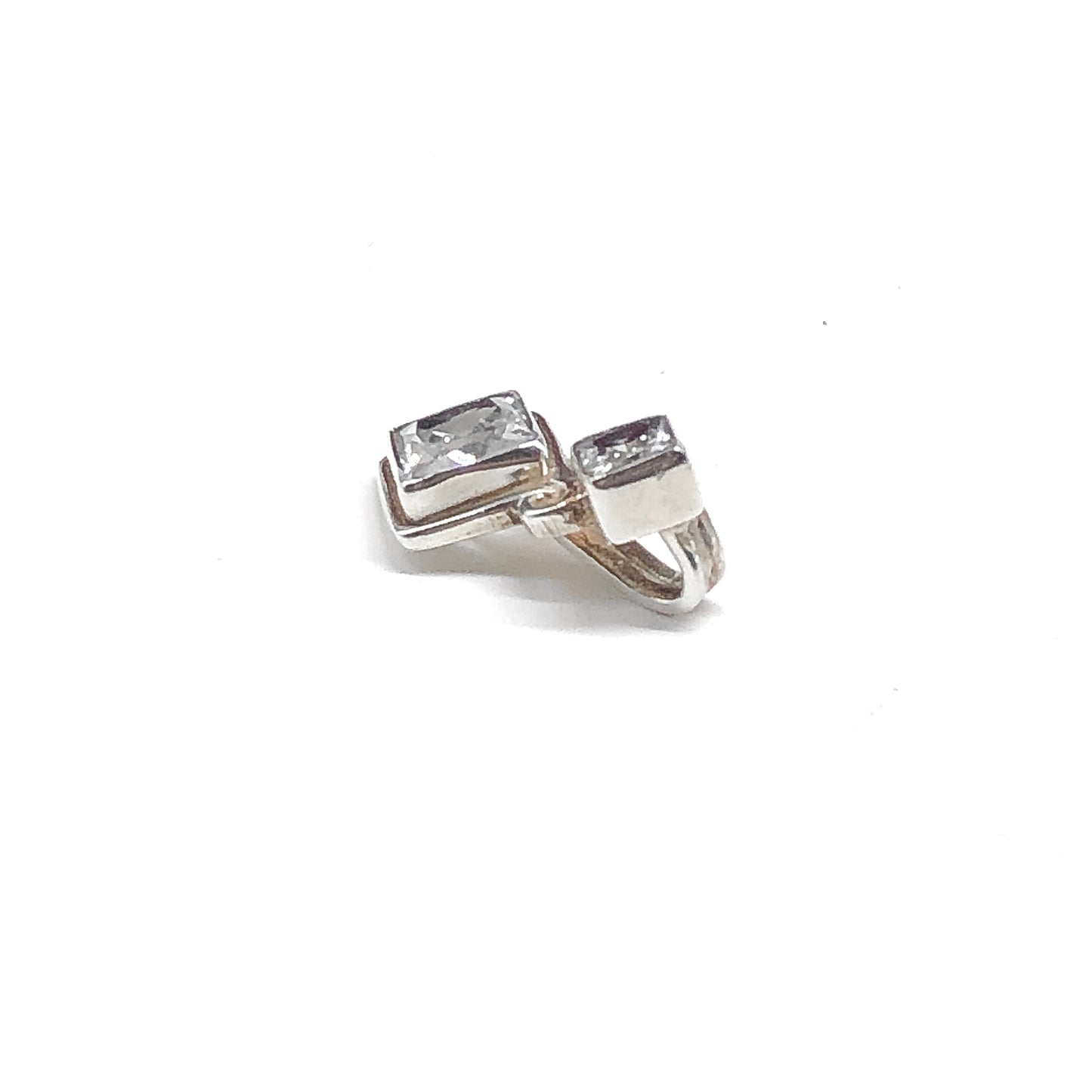 Princess Cut Clear CZ Sterling Silver Pendant