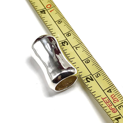 Vintage Sterling Silver Slide Pendant, Large Tube Bracelet Charm