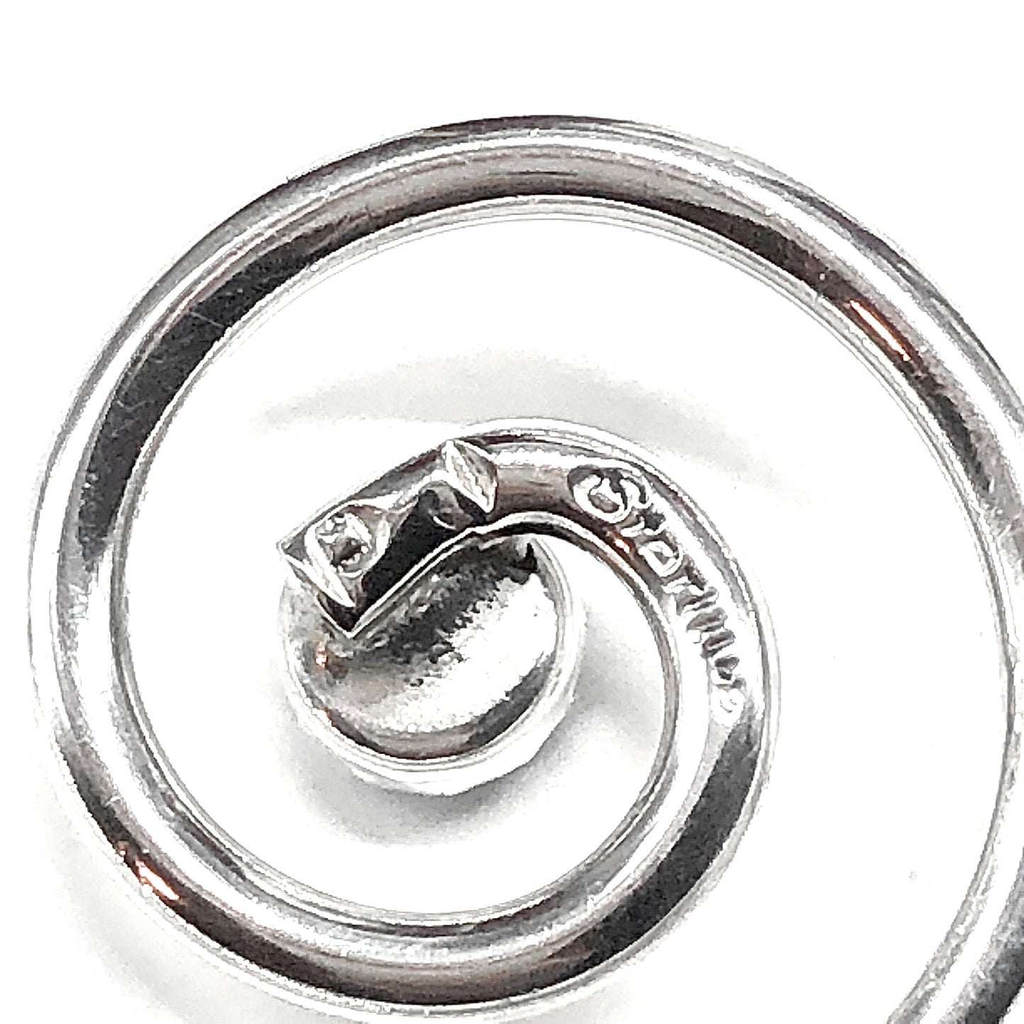Spiral Design Sterling Silver Turquoise Stone Pendant