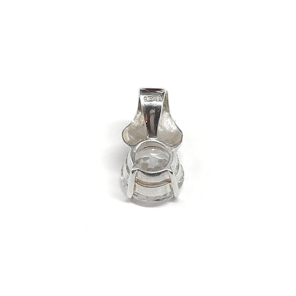 11.7mm Glittering Cubic Zirconia Solitaire Style Sterling Silver Pendant