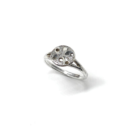Vintage Sterling Silver Sand dollar Ring sz6.75