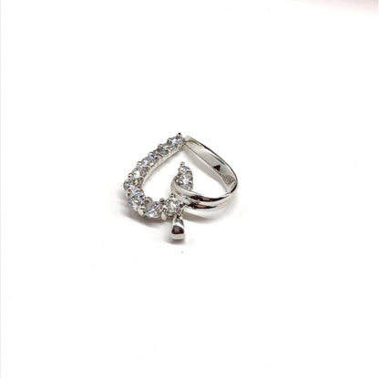 10k White Gold Open Heart Pendant
