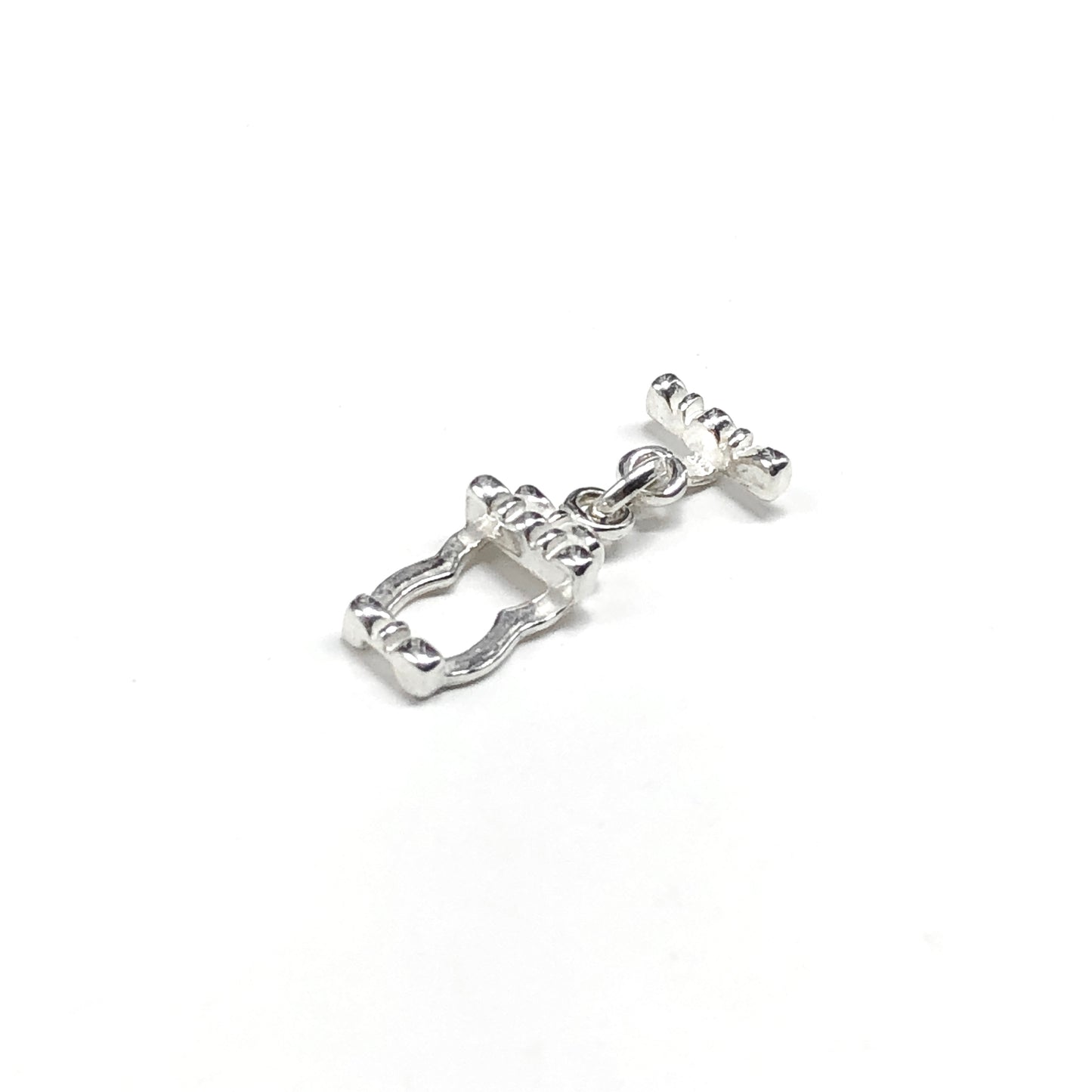 Sterling Silver Bracelet Clasp Finding, 7mm Rectangular Bracelet or Necklace Sterling Silver Toggle Clasp Finding