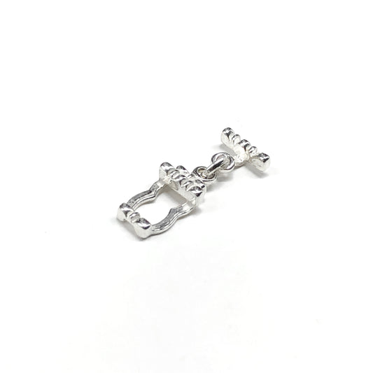 Sterling Silver Bracelet Clasp Finding, 7mm Rectangular Bracelet or Necklace Sterling Silver Toggle Clasp Finding