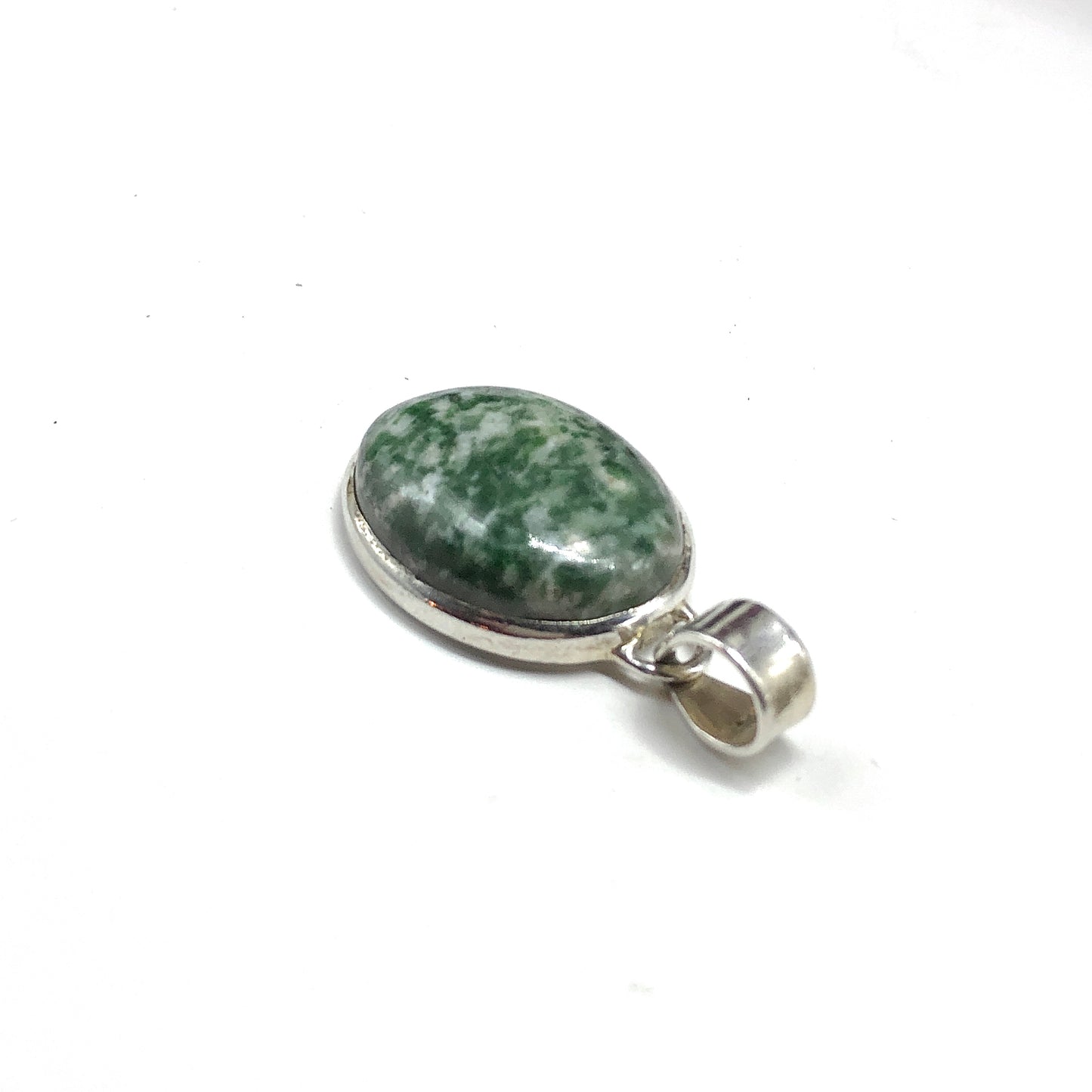 Snow on Pine - Sterling Silver Amazonite Stone Pendant