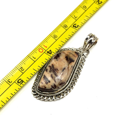 Sterling Silver Stone Pendant, Mens or Womens unique Agate Pendant