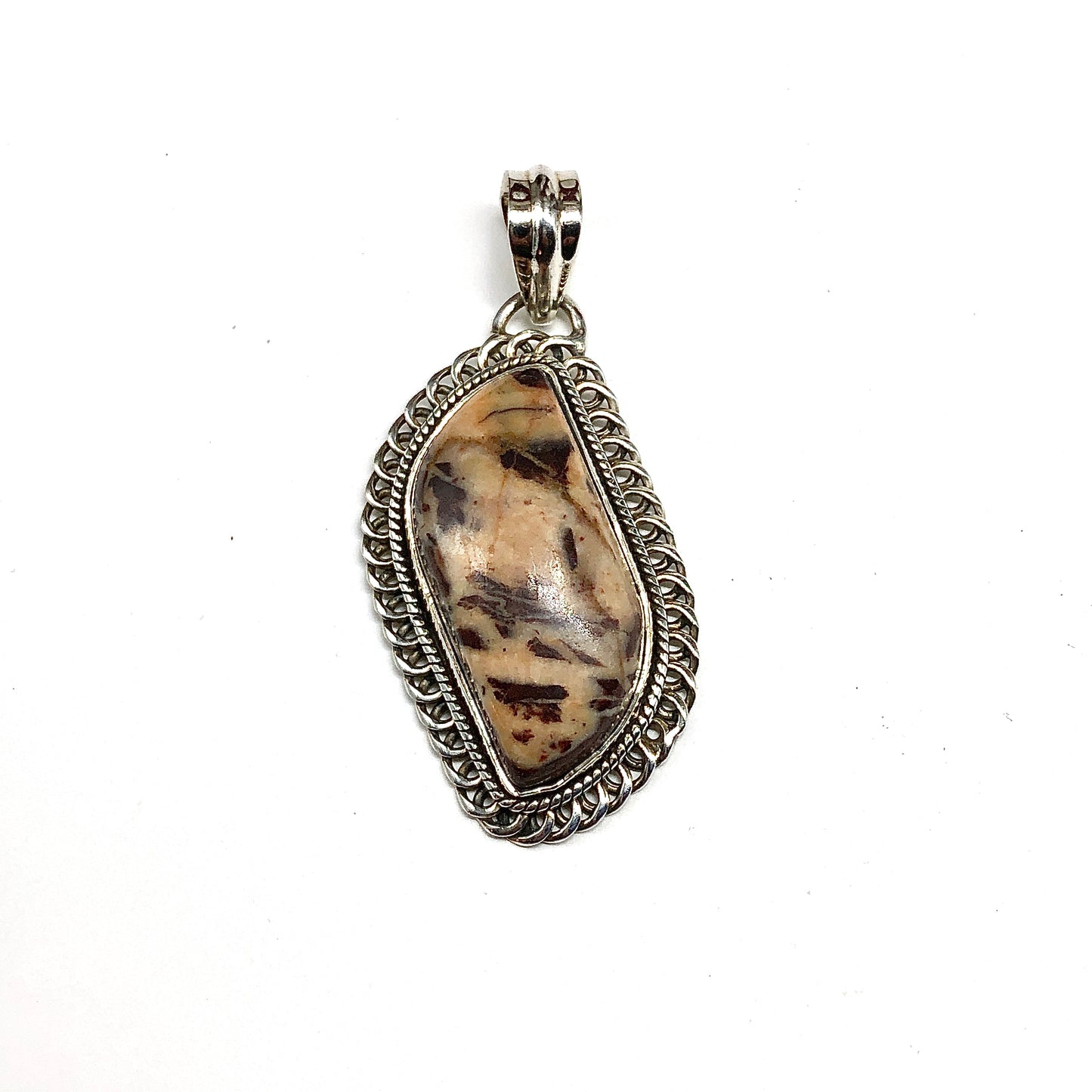 Sterling Silver pendant for men or women with a natural stone pendant design