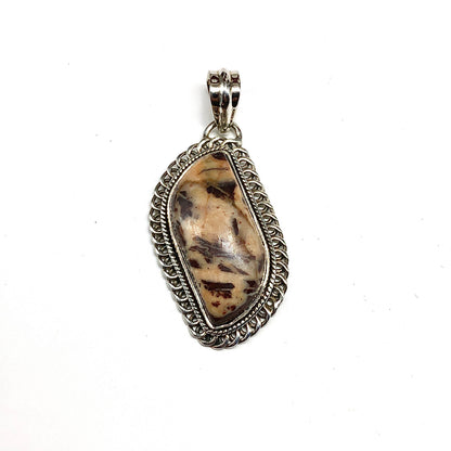 Sterling Silver pendant for men or women with a natural stone pendant design