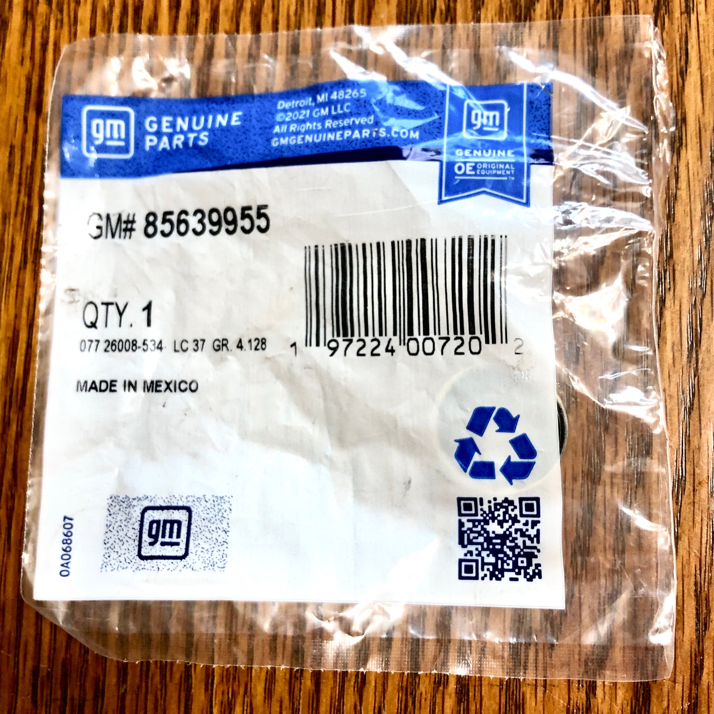 Transmission Oil Cooler Line Seal OE GM part 85639955